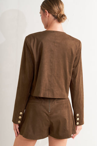 HERITAGE UTILITY FAUX SUEDE JACKET - By Baano