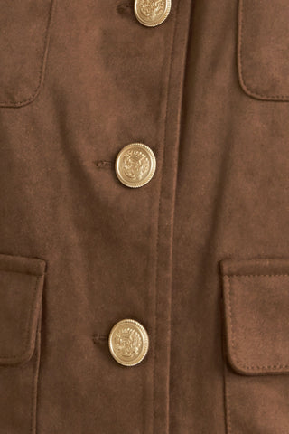 HERITAGE UTILITY FAUX SUEDE JACKET - By Baano
