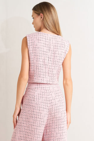 ROSÉ EDGE ENSEMBLE TWEED VEST