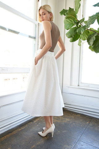 TALK TO THE SAND WOVEN MIDI SKIRT - By Baano