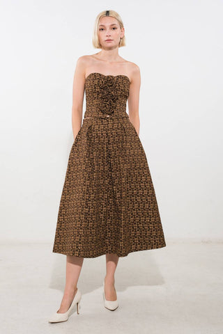 UPGRADED EVENT WOVEN MIDI SKIRT - By Baano