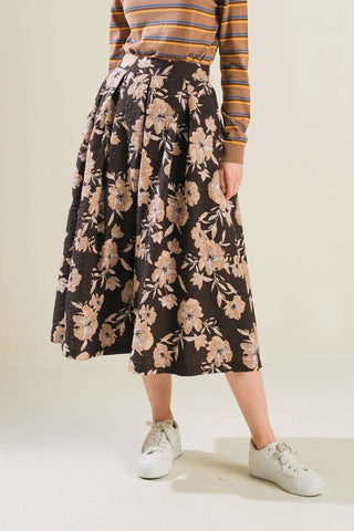 POSH PRESENCE WOVEN MIDI SKIRT - By Baano