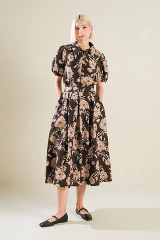 POSH PRESENCE WOVEN MIDI SKIRT - By Baano