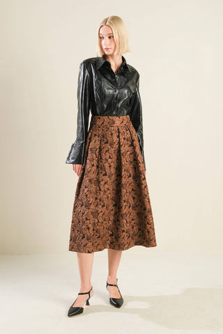 ETERNAL DEVOTION WOVEN FULL MIDI SKIRT - By Baano