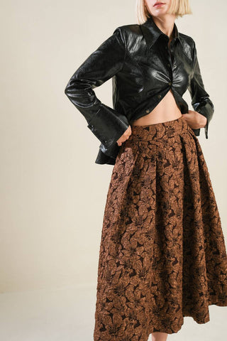 ETERNAL DEVOTION WOVEN FULL MIDI SKIRT - By Baano