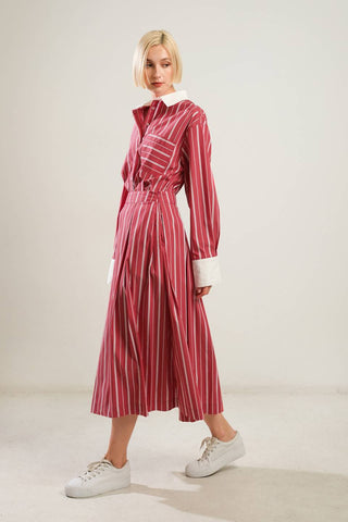 BEHIND THE GRIN WOVEN MIDI SKIRT - By Baano