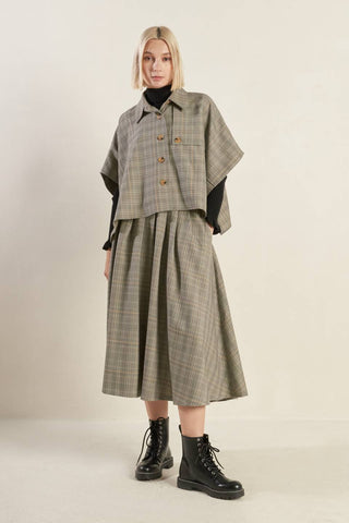 MOODY ALLURE WOVEN MIDI SKIRT - By Baano