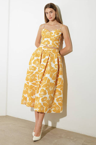 PLAIN OPTIMISM WOVEN MIDI SKIRT - By Baano