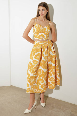 PLAIN OPTIMISM WOVEN MIDI SKIRT - By Baano