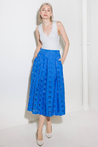 LIVE FOR US BLUE ORGANZA MIDI SKIRT - By Baano