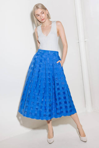 LIVE FOR US BLUE ORGANZA MIDI SKIRT - By Baano