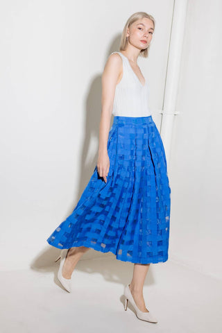 LIVE FOR US BLUE ORGANZA MIDI SKIRT - By Baano