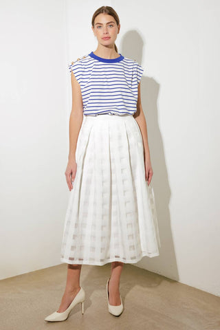 LIVE FOR US WHITE ORGANZA MIDI SKIRT - By Baano