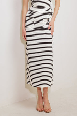 WINDING PATH STRIPED WOVEN SKIRT - By Baano