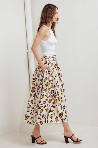 CITY JUNGLE WOVEN FULL SKIRT - By Baano