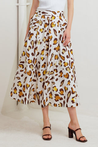 CITY JUNGLE WOVEN FULL SKIRT - By Baano