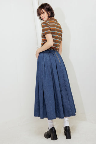 DEAR MOMENT DENIM FULL SKIRT - By Baano