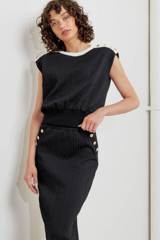 URBAN LUXE COMMAND KNIT MIDI SKIRT - By Baano