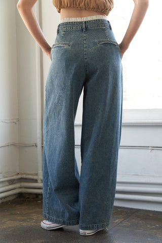 SOMEWHERE UP ABOVE DENIM PANTS - By Baano