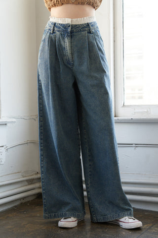 SOMEWHERE UP ABOVE DENIM PANTS - By Baano