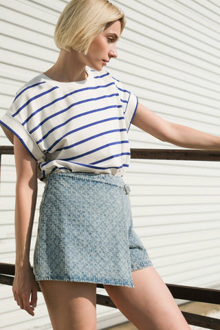 NO ONE PRETTIER DENIM SKORT - By Baano