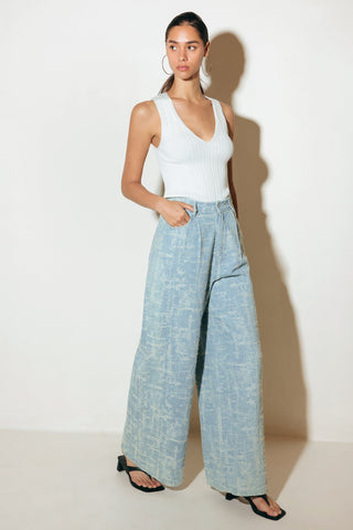 AIRY ROMANCE WIDE LEG DENIM PANTS - By Baano