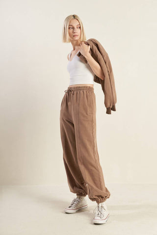 DELIGHTFUL DRAPE FRENCH TERRY JOGGER PANTS - By Baano