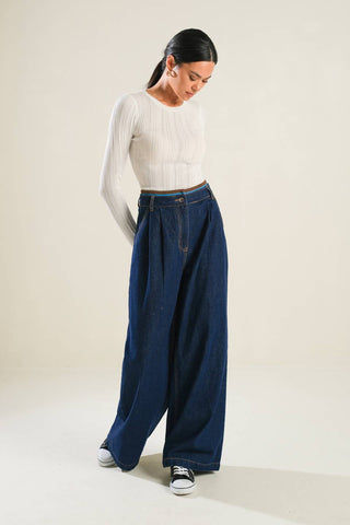 CRISP CANVAS DENIM PANTS - By Baano