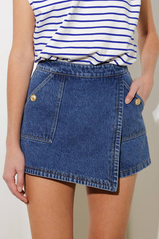 FOR A SECOND DENIM SKORT - By Baano