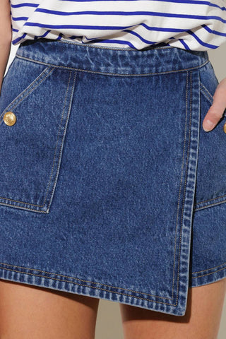 FOR A SECOND DENIM SKORT - By Baano