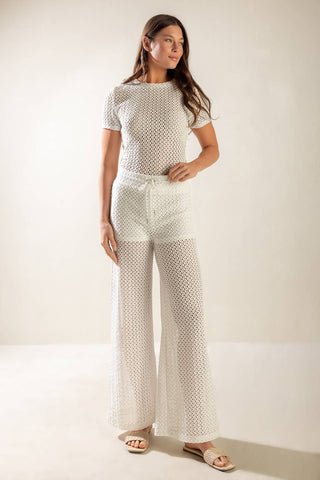 PRESENCE OF LOVE SEMI SHEER KNIT PANTS - By Baano
