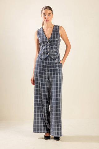 TRAVELING FAR NAVY SEQUIN PANTS - By Baano