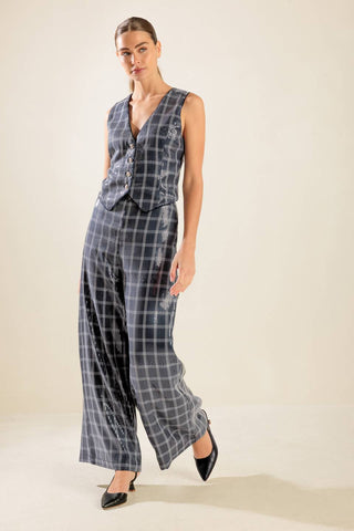 TRAVELING FAR NAVY SEQUIN PANTS - By Baano