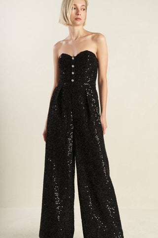 DOESN'T ADD UP SEQUIN JUMPSUIT - By Baano