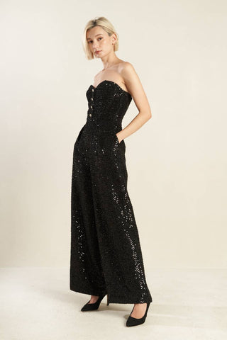 DOESN'T ADD UP SEQUIN JUMPSUIT - By Baano