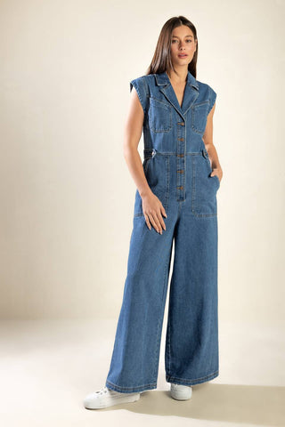OVER YOU AGAIN DENIM JUMPSUIT - By Baano