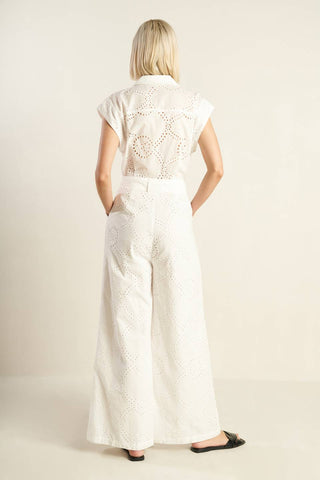 KNOW BETTER WOVEN EYELET JUMPSUIT - By Baano