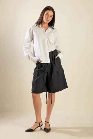 SEE WHAT HAPPENS WOVEN BERMUDA SHORTS - By Baano
