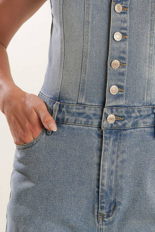 WALK WITH ME DENIM JUMPSUIT - By Baano