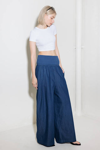 WALK EASY IN INDIGO DENIM PANTS - By Baano