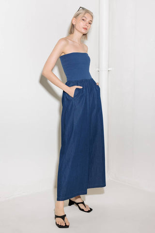 WALK EASY IN INDIGO DENIM PANTS - By Baano