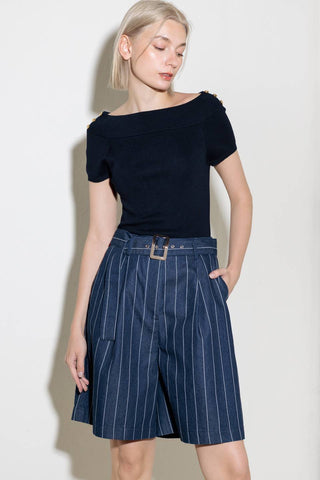 HOLD JOY IN INDIGO WOVEN SHORT - By Baano