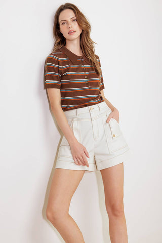 SIMPLY MINE CREAM WOVEN SHORT - By Baano