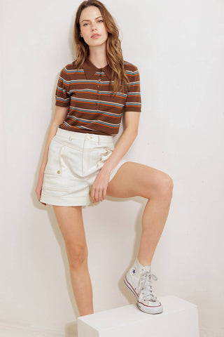 SIMPLY MINE CREAM WOVEN SHORT - By Baano