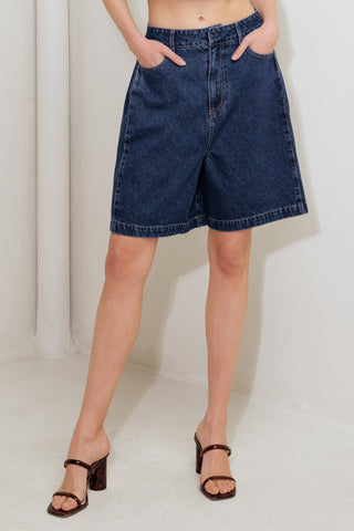 COFFEE PETAL DENIM SHORT - By Baano