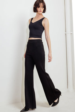 MODERN FLOW BLACK WOVEN PANTS - By Baano