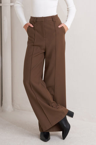 MONDAY FLOW BROWN WOVEN PANTS Flying Tomato