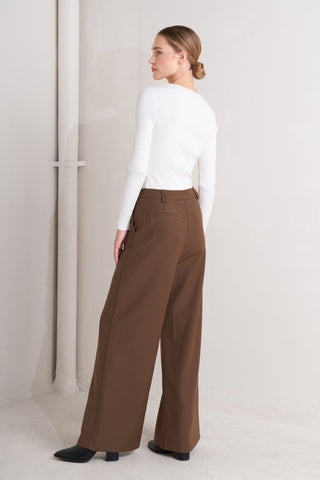 MONDAY FLOW BROWN WOVEN PANTS Flying Tomato