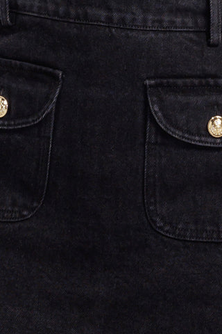 TAILORED FLOW BLACK WOVEN SKORT - By Baano