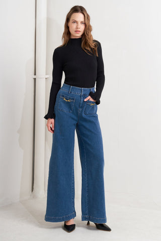 TIMELESS BLUE DENIM PANTS - By Baano